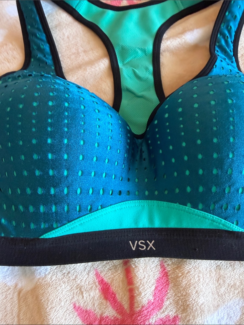 ✨ Victoria’s Secret Sport VSX Teal Aqua Sports Bra Workout Athletic 32C ✨ - Picture 5 of 14